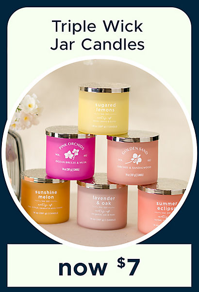 Triple Wick Jar Candles now $7