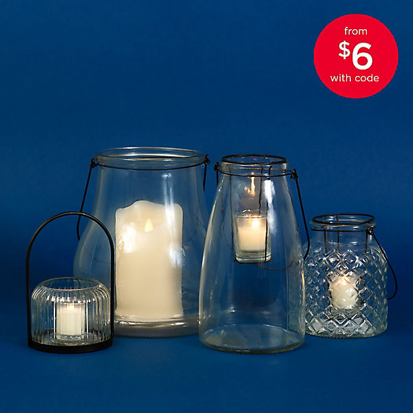 glass lanterns from $6 with code