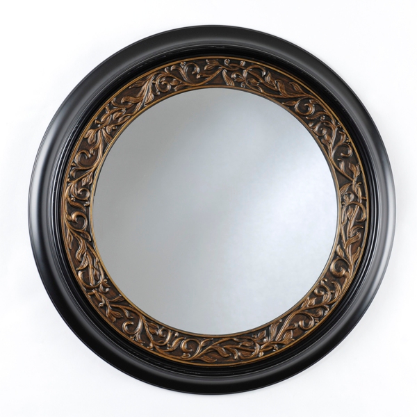 Round Black Mirror Kirklands Home