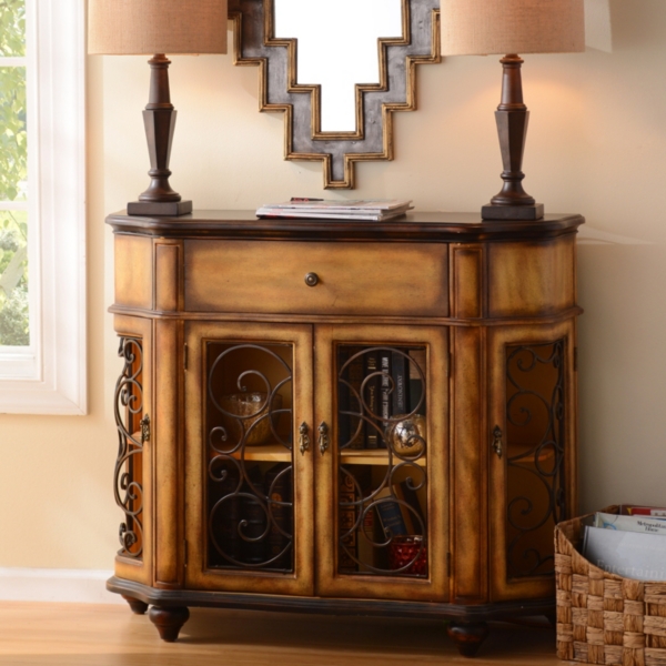 Half round deals accent cabinet