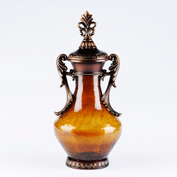 Amber Crackle Glass Vase Kirklands Home