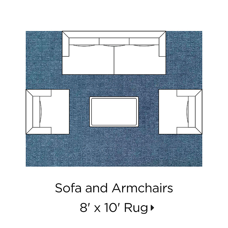 Sofa and Armchairs 8' x 10' Rug
