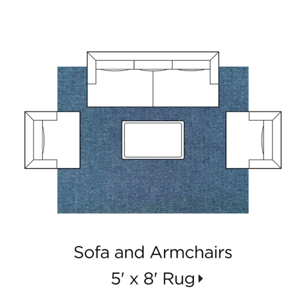 Sofa and Armchairs 5' x 8' Rug