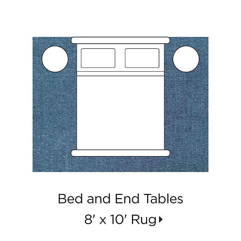 Bed and End Tables 8' x 10' Rug