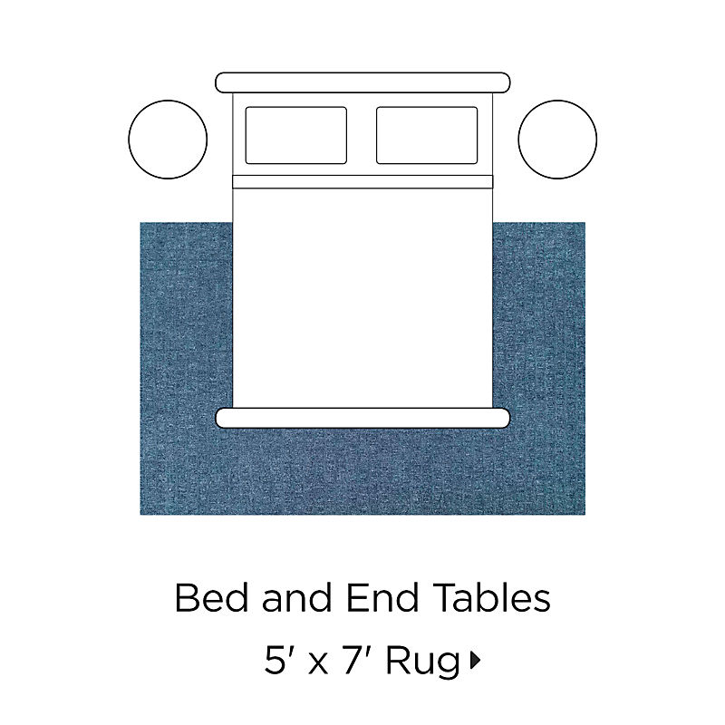 Bed and End Tables 5' x 7' Rug