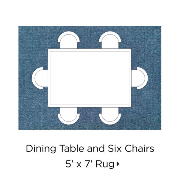 Dining Table and Six Chairs 5' x 7' Rug