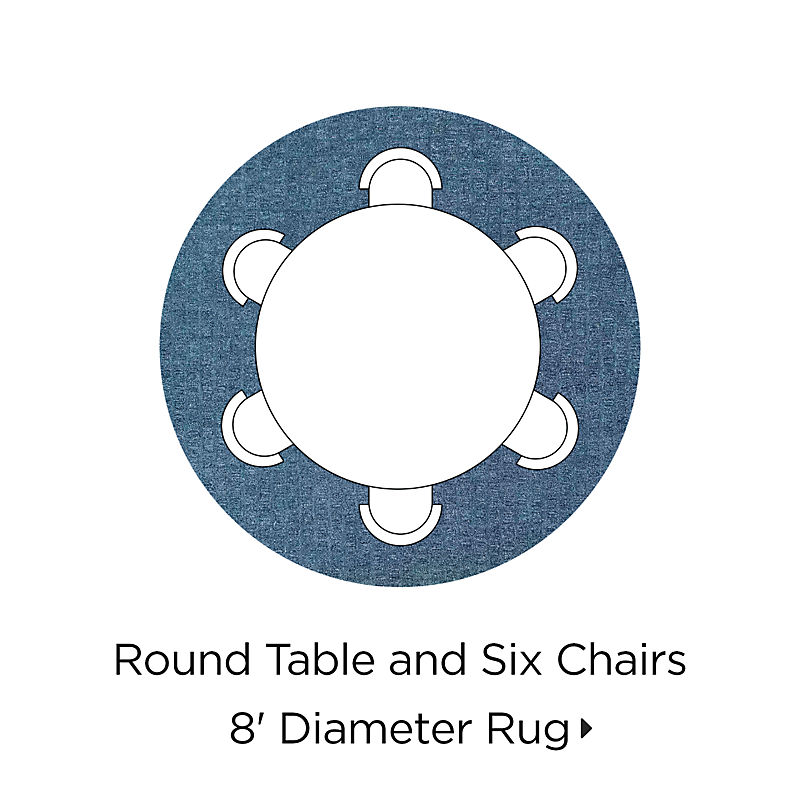 Round Table and Six Chairs 8' Diameter Rug