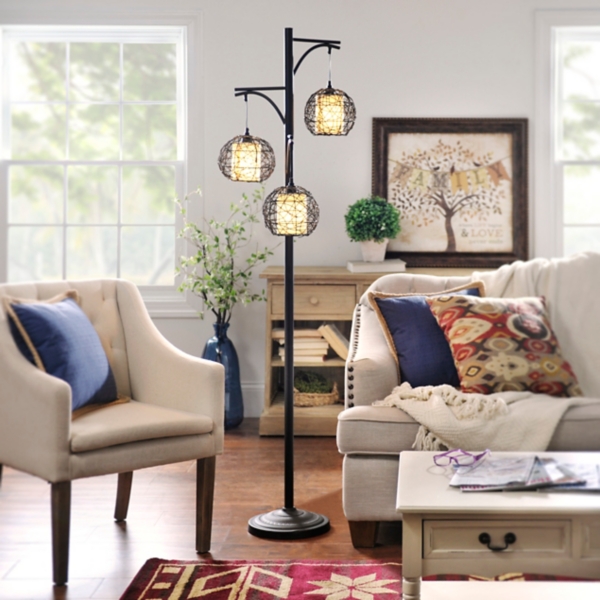 Triple Wicker Floor Lamp Kirklands