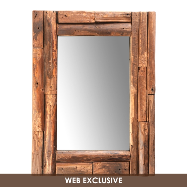 Rustic Log Mirror, 23x32 Kirklands Home