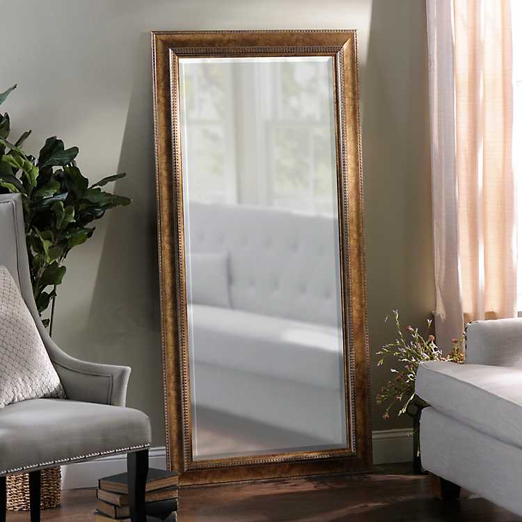 Antique Gold Full Length Mirror 32x66, Antique Free Standing Mirror Full Length