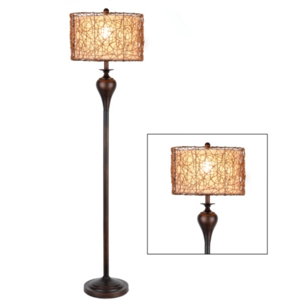floor lamp rattan shade