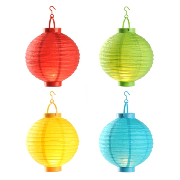 Hanging Paper Lantern Lights, Set of 4 Kirklands Home