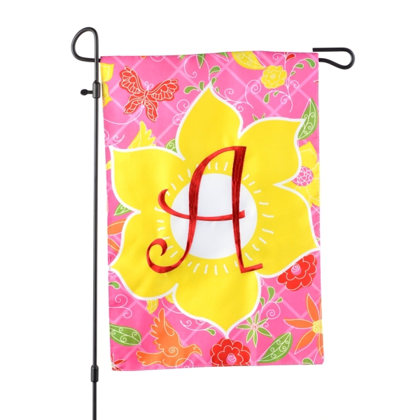 Pink & Yellow Monogram A Flag Kirklands Home