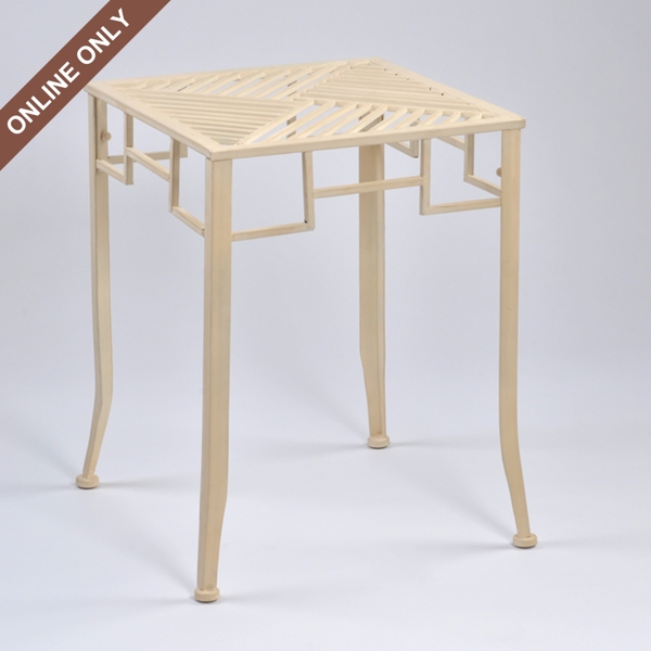 Metal Cream Side Table Kirklands Home