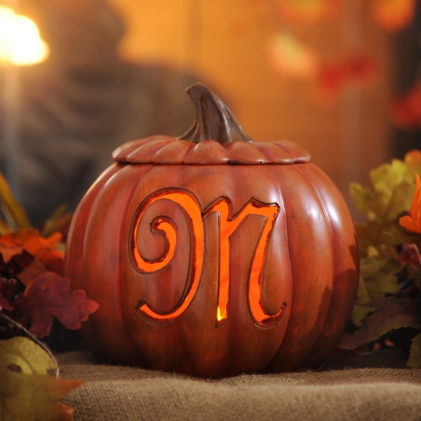 Pre-Lit Monogram M Pumpkin