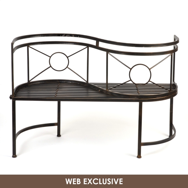 Black Metal Conversation Bench Kirklands Home