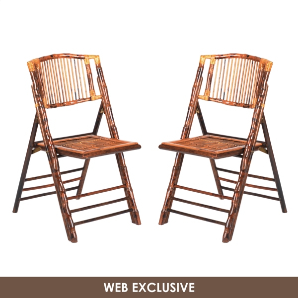 Tortoise Rattan Folding Chair, Set of 2 Kirklands Home