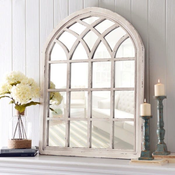 Distressed Cream Sadie Arch Mirror Kirklands