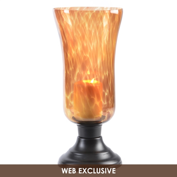 Tortoise Glass Hurricane, 15in. Kirklands Home