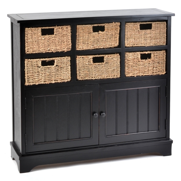 Black Storage Basket Cabinet
