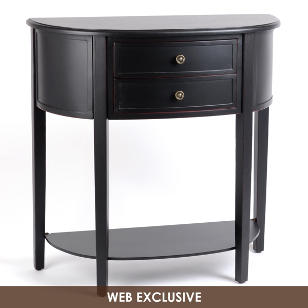 Black on sale demilune table