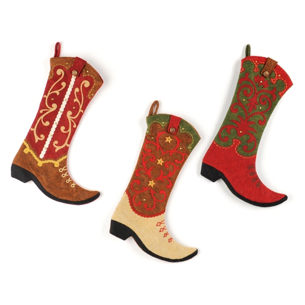 Cowboy top boot stocking