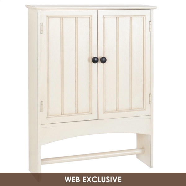 White Wood Wall Storage Cabinet Kirklands