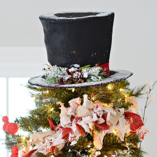 Snowman Top Hat Christmas Tree Topper DIY Christmas Decorations