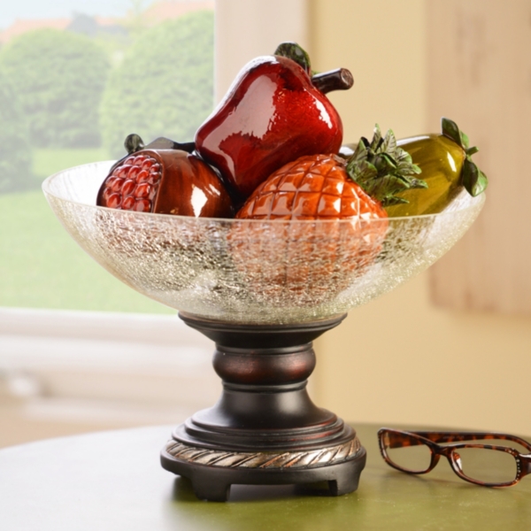 Glass Decorative Fruit Bowl Centerpiece