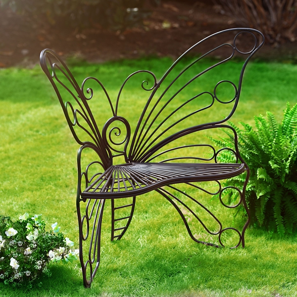 Metal best sale butterfly bench