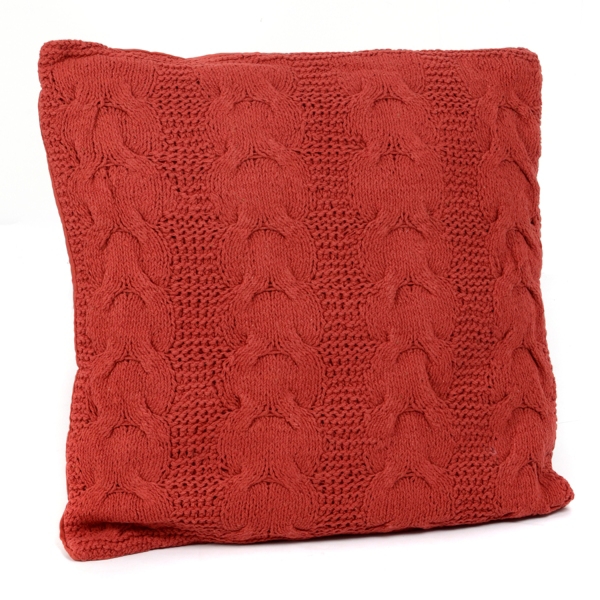 Red cable best sale knit pillow