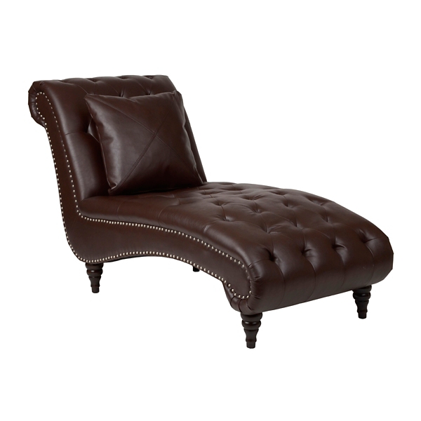 Walnut Leather Chaise Lounge Kirklands Home