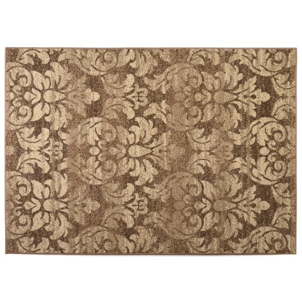 Chester Majestic Damask Beige Area Rug 5x7 Kirklands