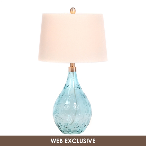 turquoise glass table lamp