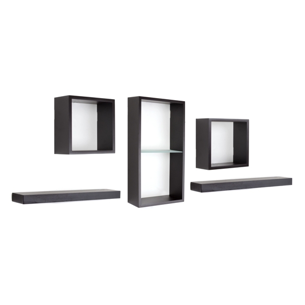 Espresso Cube Shelf, Set of 5 Kirklands Home