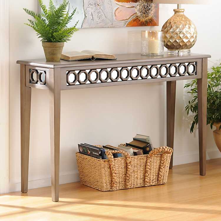 Mirrored Octagon Console Table Kirklands, Sophie Mirrored Console Table