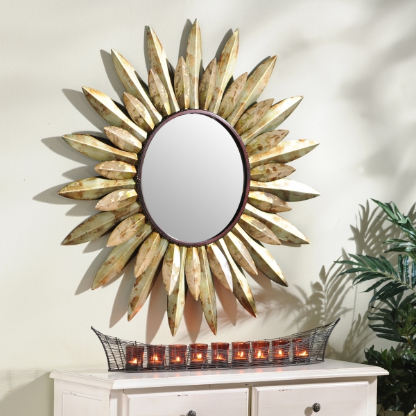Sunburst Flower Wall Mirror, 38 in. Kirklands Home