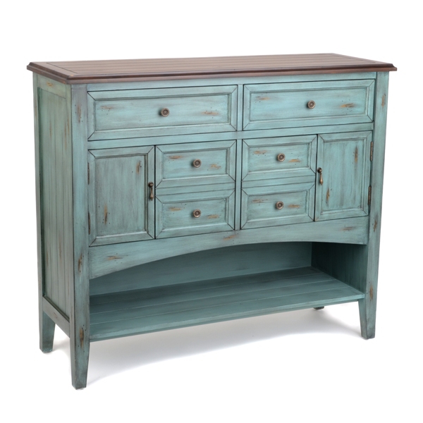 Delphine Distressed Blue Cabinet Kirklands