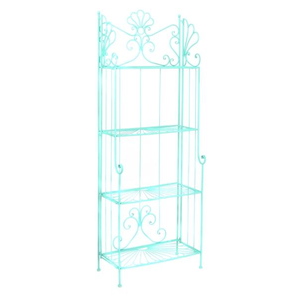 Turquoise Metal Outdoor Baker s Rack