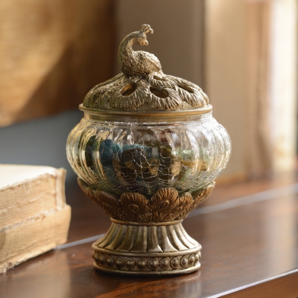 Champagne Peacock Potpourri Jar Kirklands Home