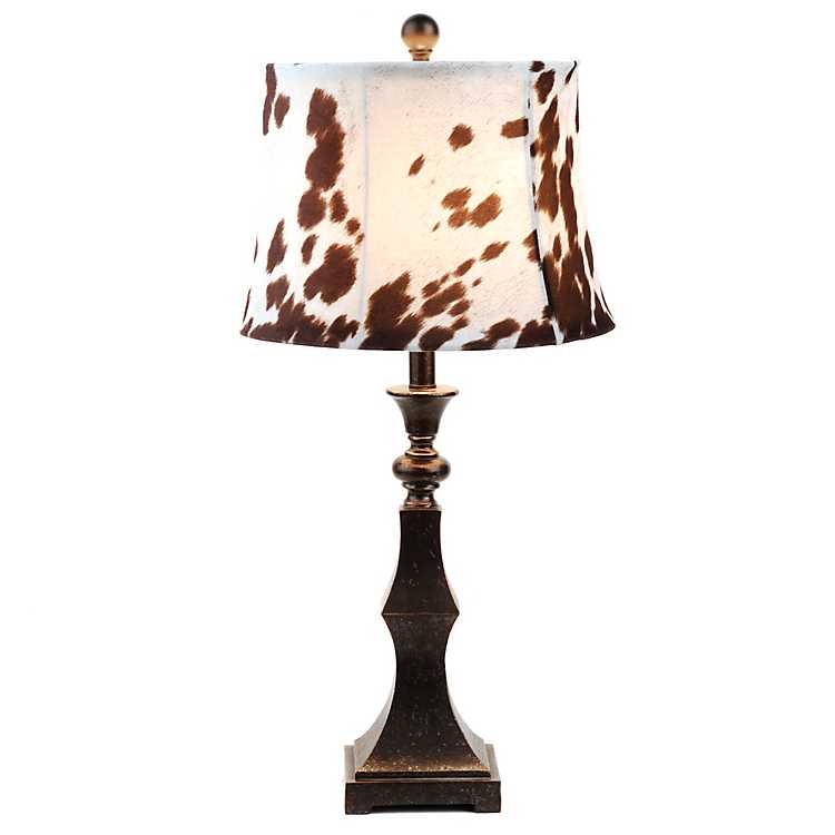 Cow hide lamp shade