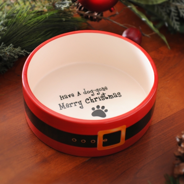 christmas dog bowl