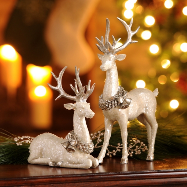 White Deer Statue Set Of 2 Kirklands