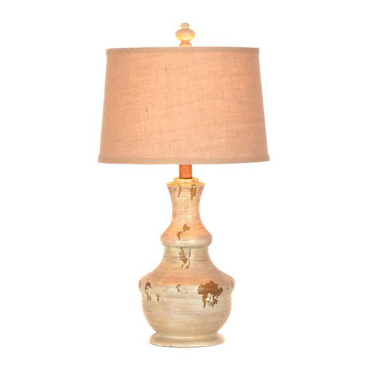 Antique Cream Rustic Table Lamp, Kirkland Rustic Cream Table Lamp