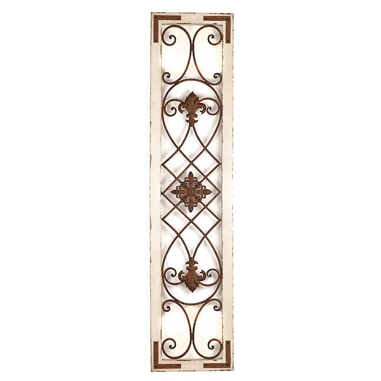 Soothing Pistachio and Brown Deco 79 Classic Wooden and Metal Wall Panel 