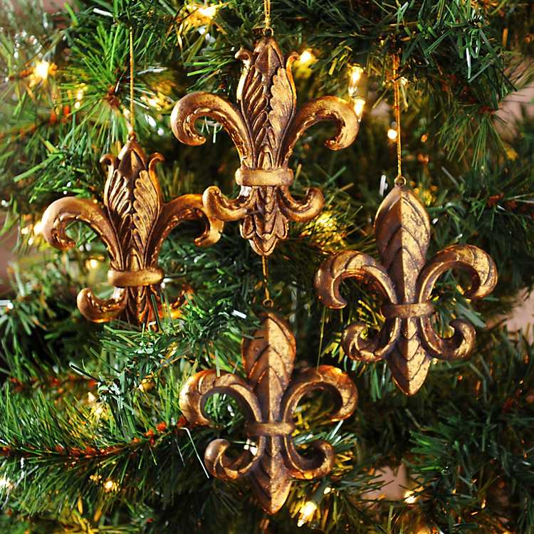 New Kirklands Antique Gold Fleur De Lis Stocking Holder Christmas Holiday 