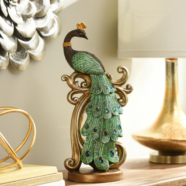 Large Resin Peacock Decor Statue Sculpture Bookshelf Decor Accents Modern  Decorative Desktop Figurine Accessories Gift