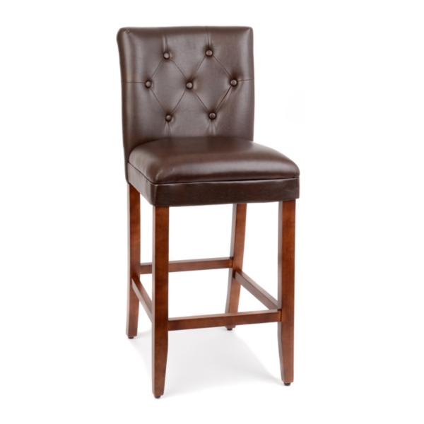 Brown Faux Leather Tufted Bar Stool Kirklands Home