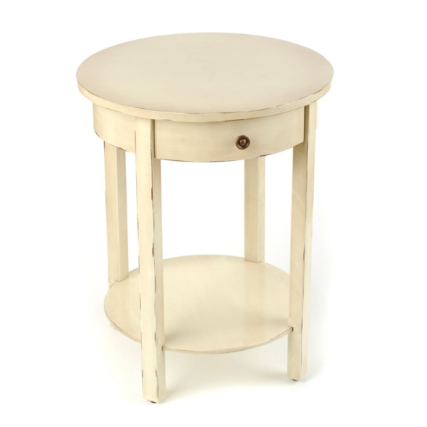 Distressed Cream Round Accent Table Kirklands Home