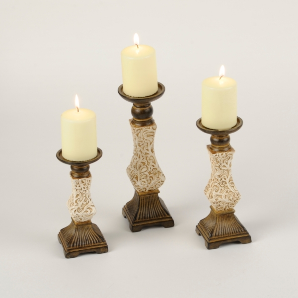 cream candle holders